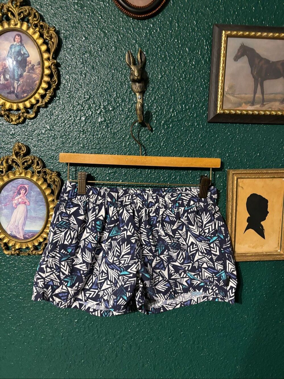 Patagonia Blue Silver Quiver And Quill Barely Baggies Shorts Size Small